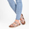 PS Poelman CURA - Dames Sandalen - Faux PU Imitatie Leren - Metallic Rosé Roze