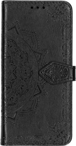 Hoesje Geschikt voor Samsung Galaxy S10 Plus Hoesje Met Pasjeshouder - Mandala Bookcase - Zwart