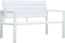 vidaXL - Tuinbank - hout-look - 120 - cm - HDPE - grijs