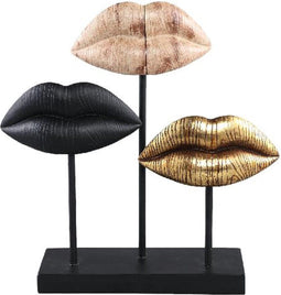 PTMD Kiss Ornament - 40 x 11 x 40 cm - Poly - Zwart