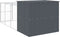 vidaXL - Hondenhok - met - ren - 214x457x181 - cm - gegalvaniseerd - staal - antraciet
