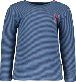 Bampidano Denzel - Baby Jongens T-shirt - Lange mouw - Stone blue stripe