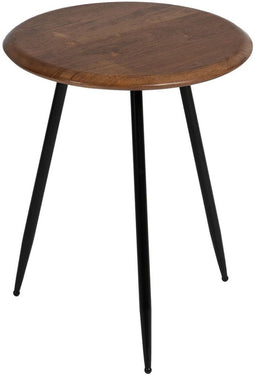 Bijzettafel LAGOM Zwart Natuurlijk Ijzer Rubberwood 40 x 40 x 50 cm