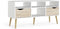 TV-meubel - 4 nissen 2 lades - Wit/Eiken - 117,2 x 39,1 x 57,4 cm - TVILUM
