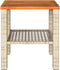 Tuintafel 40x40x42 cm poly rattan en acaciahout beige