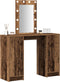 vidaXL - Kaptafel - met - LED-lampjes - Oud - Hout - 102x33x135 - cm