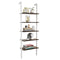 Coast 5-Laagse Ladderplank Boekenkast - Ruimtebesparend Opberg- en Weergave Rek - Wit 61x30x183 cm