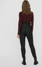 VERO MODA VMEVA MR LOOSE PAPERBAG COATED P GA NOOS Dames Broek - Maat M X L32 - High Waist - Strikdetail