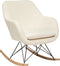 Atmosphera Schommelstoel Olmeto in bouclé - 65x80x83cm - Wit