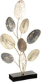 Decoratie - Gouden/zilveren decor bladeren van staal