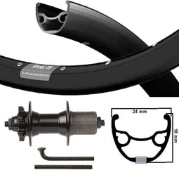 Kgs Achterwiel 27,5 inch (584) rival spaak zwart cassette 8-10 disc