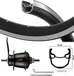 Kgs Achterwiel 28 inch (622) nexus 7 remnaaf zwart