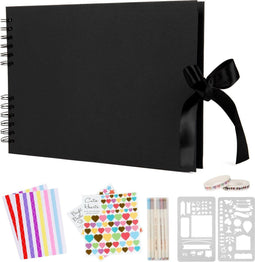Saaf Scrapbook set - Scrapbooking Plakboek - Compleet met Accessoires - Zwart