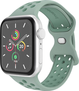 imoshion Sport⁺ bandje - Geschikt voor Apple Watch 1, 2, 3, 4, 5, 6, 7, 8, 9, 10 (42 mm), SE - 38/40/41 mm - Light Green & Green - S/M