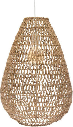 Hanglamp in metaal en papier - H 55 cm - Beige