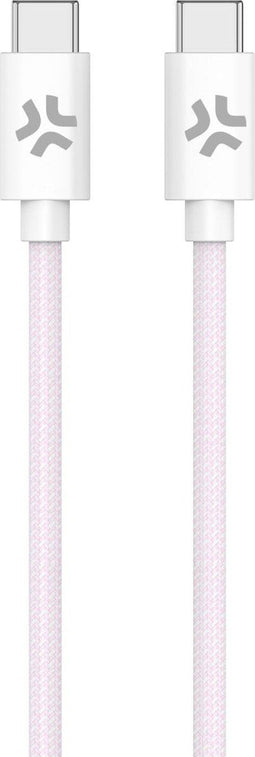 Celly USB-C > USB-C Katoen Gevlochten Kabel 1,5 meter Roze