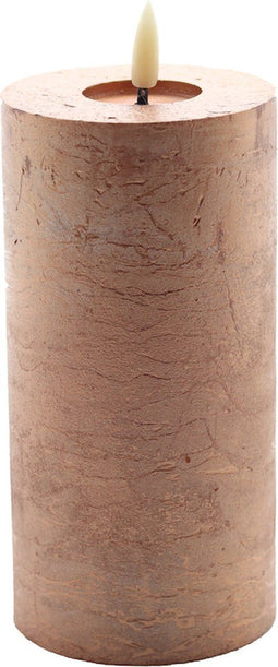 led kaars rustic copper 15x7,5cm