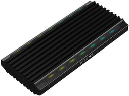 Aisens ASM2-RGB012B - Externe behuizing M.2 SATA/NVME naar USB 3.2 Gen2 - Plug and play - Zwart