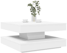 vidaXL - Salontafel - 360 - graden - draaibaar - 70x70x34,5 - cm - wit
