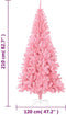 vidaXL Kunstkerstboom - 210 cm - PVC - Roze