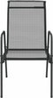vidaXL - Tuinstoelen - 4 - st - staal - en - textileen - zwart