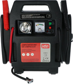 Carpoint Jumpstarter - 12 Volt - Starthulp 400A met luchtcompressor - Rood