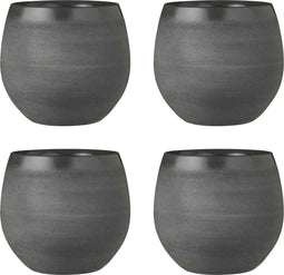 Mica Decorations Douro Bloempot - 23x26cm - Keramiek - Grijs - 4 Stuks
