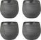 Mica Decorations Douro Bloempot - 23x26cm - Keramiek - Grijs - 4 Stuks