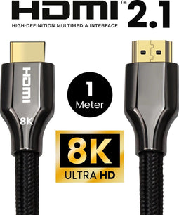 HDMI 2.1 Ultra High Speed Kabel Nylon – Gold Plated – PS5 en Xbox Series X ondersteuning – 1 Meter