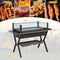 Coast Campinggrill - Houtskool - Windscherm - RVS - Opbergrek - 98 x 42 x 68 cm - Bruin Zwart