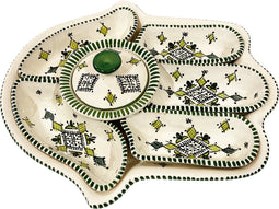 Khamsa dipping en serveerset-aardewerk en handgemaakt - 7-delige