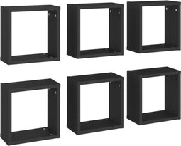 vidaXL - Wandschappen - kubus - 6 - st - 30x15x30 - cm - zwart
