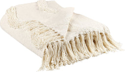 KHARI - Plaid - Beige - 125 x 150 cm - Katoen