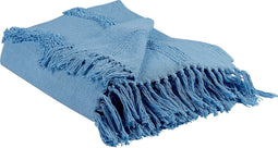 KHARI - Plaid - Blauw - 125 x 150 cm - Katoen