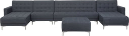 ABERDEEN - Bank U-vormig ottomaan - Donkergrijs - Polyester