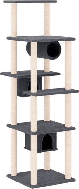 vidaXL - Kattenmeubel - met - sisal - krabpalen - 169 - cm - donkergrijs