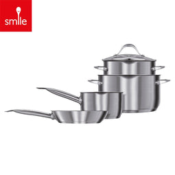 Smile MGK-20 - RVS 7-delige pannenset - Glazen deksels (7 stuks)