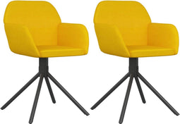 vidaXL - Eetkamerstoelen - draaibaar - 2 - st - fluweel - geel