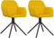 vidaXL - Eetkamerstoelen - draaibaar - 2 - st - fluweel - geel