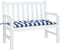 vidaXL - Tuinbankkussen - gestreept - 110x50x7 - cm - stof - wit - en - blauw