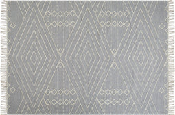 KHENIFRA - Laagpolig vloerkleed - Grijs - 140 x 200 cm - Katoen