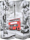 vidaXL - Kamerscherm - inklapbaar - Londen - bus - 160x170 - cm - zwart - en - wit