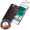Pierre Cardin echt lederen hardcase hoes Geschikt voor iPhone 7 Plus / 8 Plus - Coffee