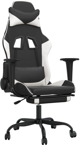vidaXL - Gamestoel - kunstleer - zwart - en - wit