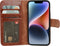 Mobiparts Excellent Wallet Case 2.0 - Flip cover - Echt leder - Bruin (iPhone 14)