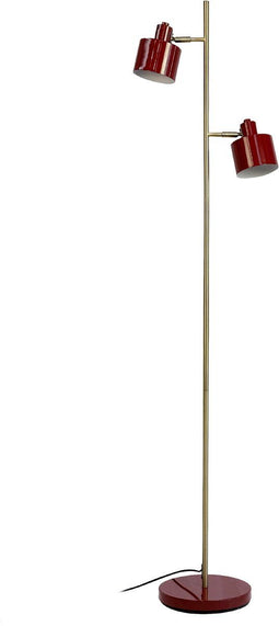 Dyberg Larsen Ocean - Vloerlamp - Verstelbare kap - Donkerrood/Messing
