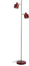 Dyberg Larsen Ocean - Vloerlamp - Verstelbare kap - Donkerrood/Messing
