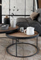 DTP Home Coffee table Mercurius NATURAL, set of 2,35xØ60 cm / 40xØ80 cm, set of 2, recycled teakwood
