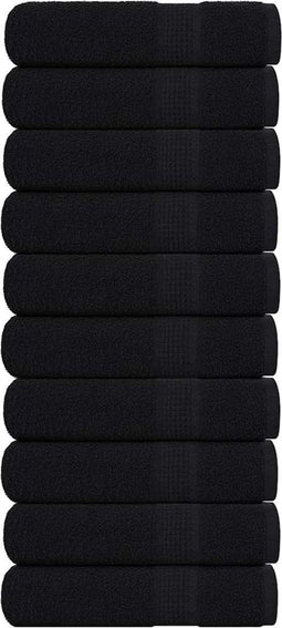 vidaXL - Badhanddoeken - 10 - st - 100x150 - cm - 360 - g/m² - 100% - katoen - zwart