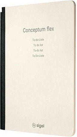 Sigel - notitieschrift - A4 - Conceptum Flex - chamois - 80 grams papier - to-do-list - 4 talig - 92 pagina's - softcover - SI-CF220